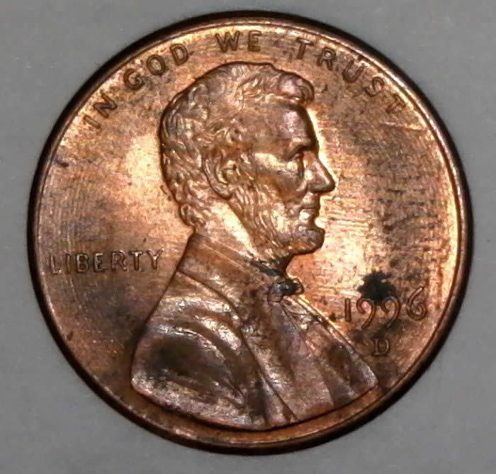1996-D-Lincoln-Memorial-Cent-With-Concentric-Lathe-Lines-Found-CRH!